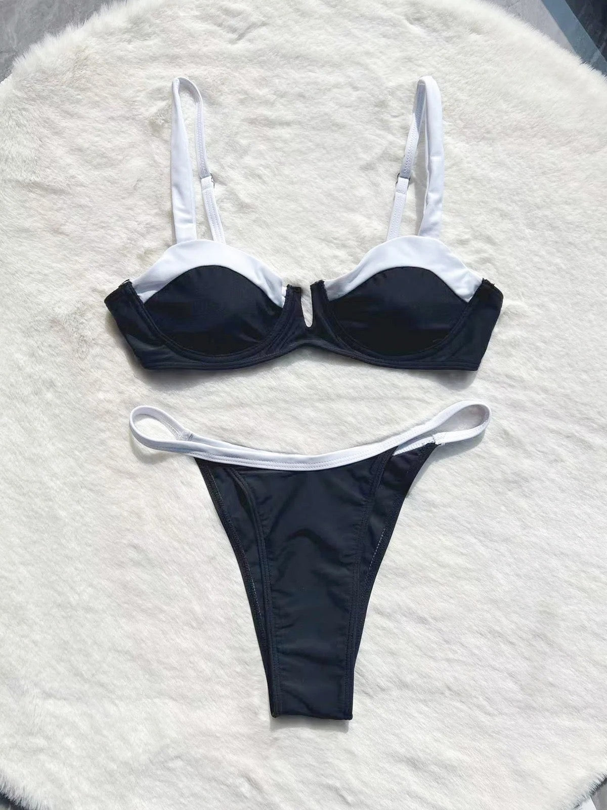 Black And White Bikini Set