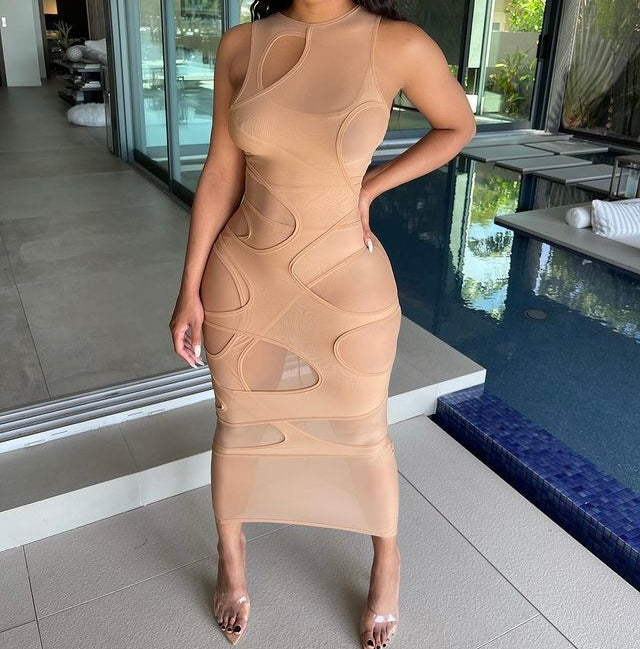 Cut Out Bodycon Cover Up Dress