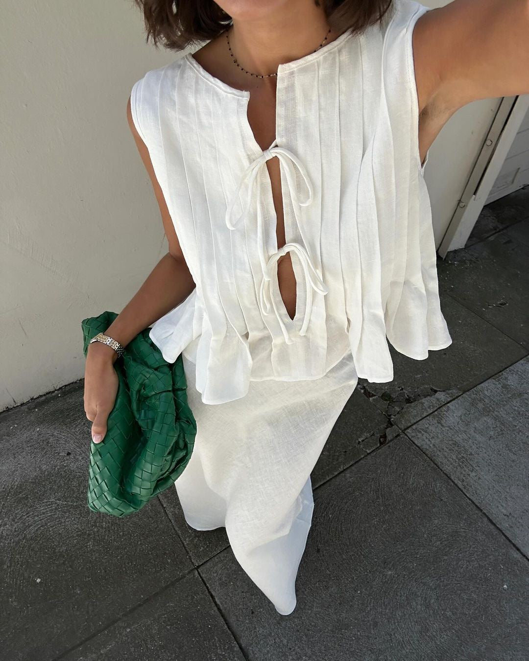 Pleated Top And Maxi Skirt Co-Ord