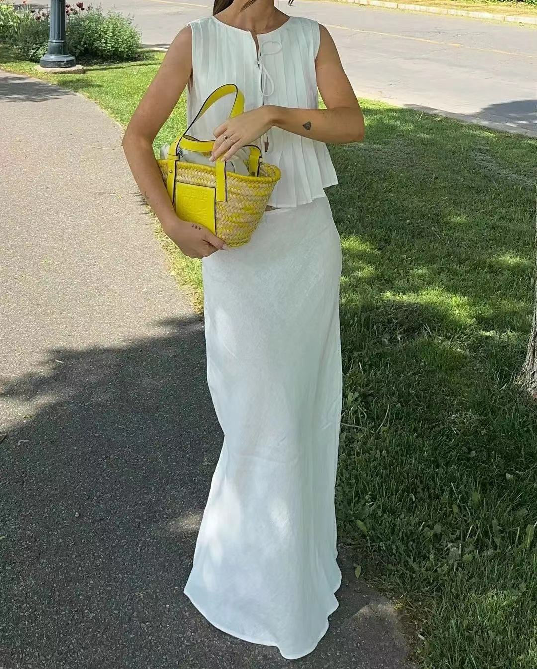 Pleated Top And Maxi Skirt Co-Ord