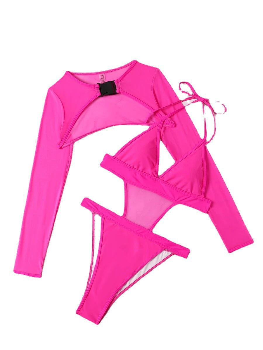 2 Piece Swimsuit With Mesh Detail