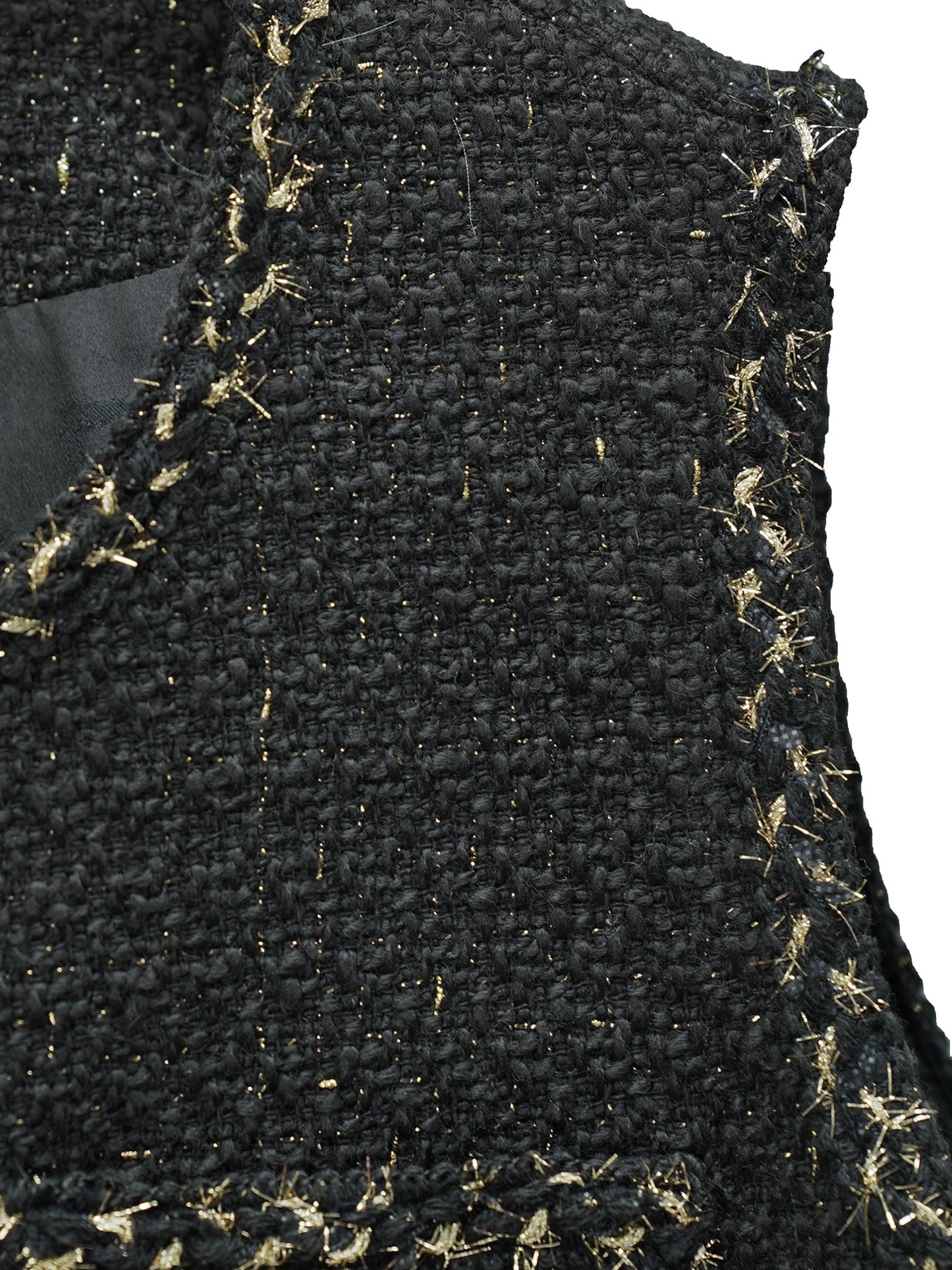 Black & Gold Tweed Gilet