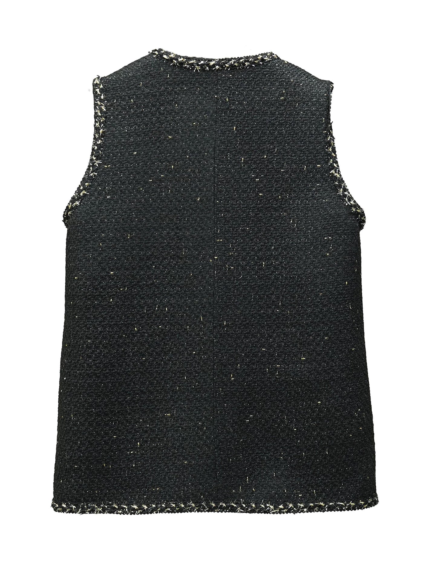Black & Gold Tweed Gilet