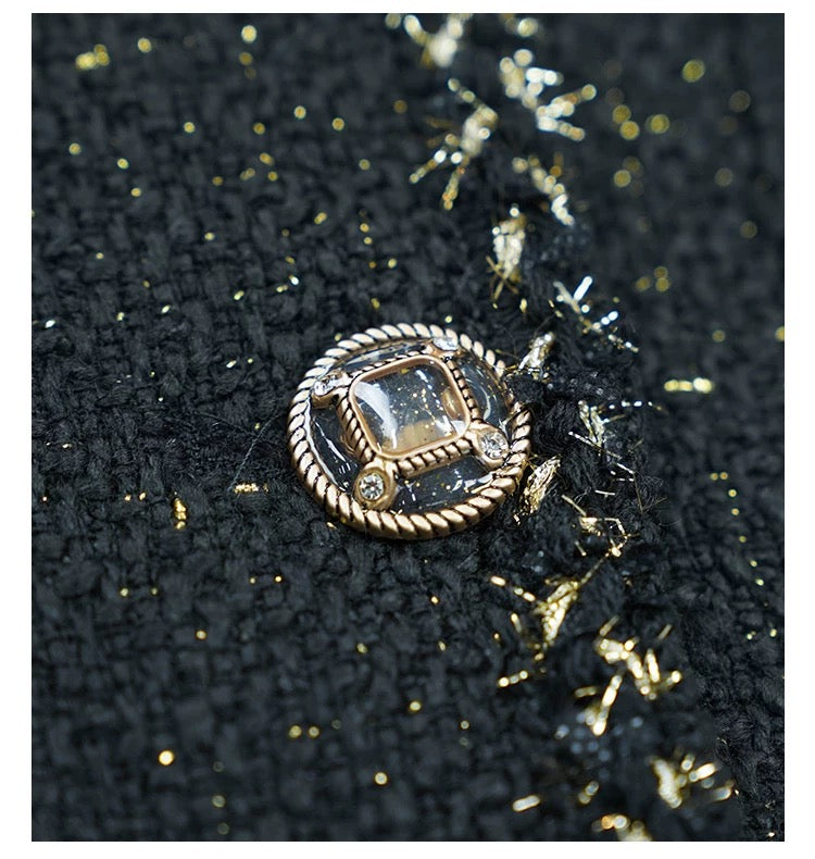 Black & Gold Tweed Gilet