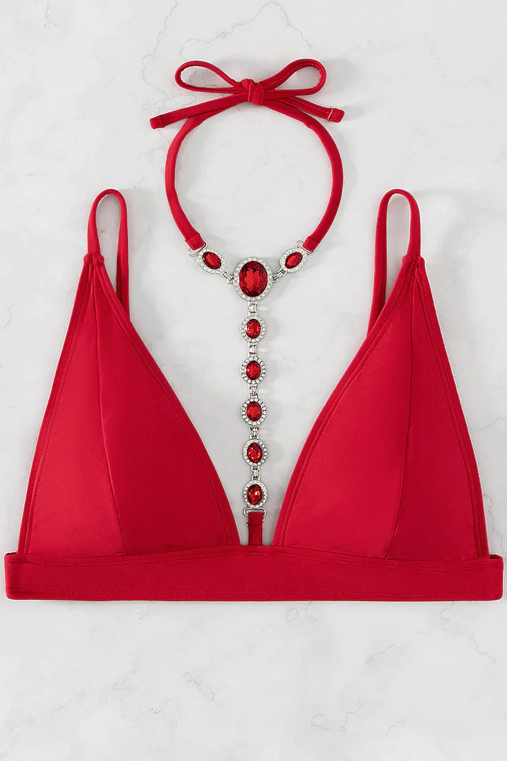Embellished thong Bikini set