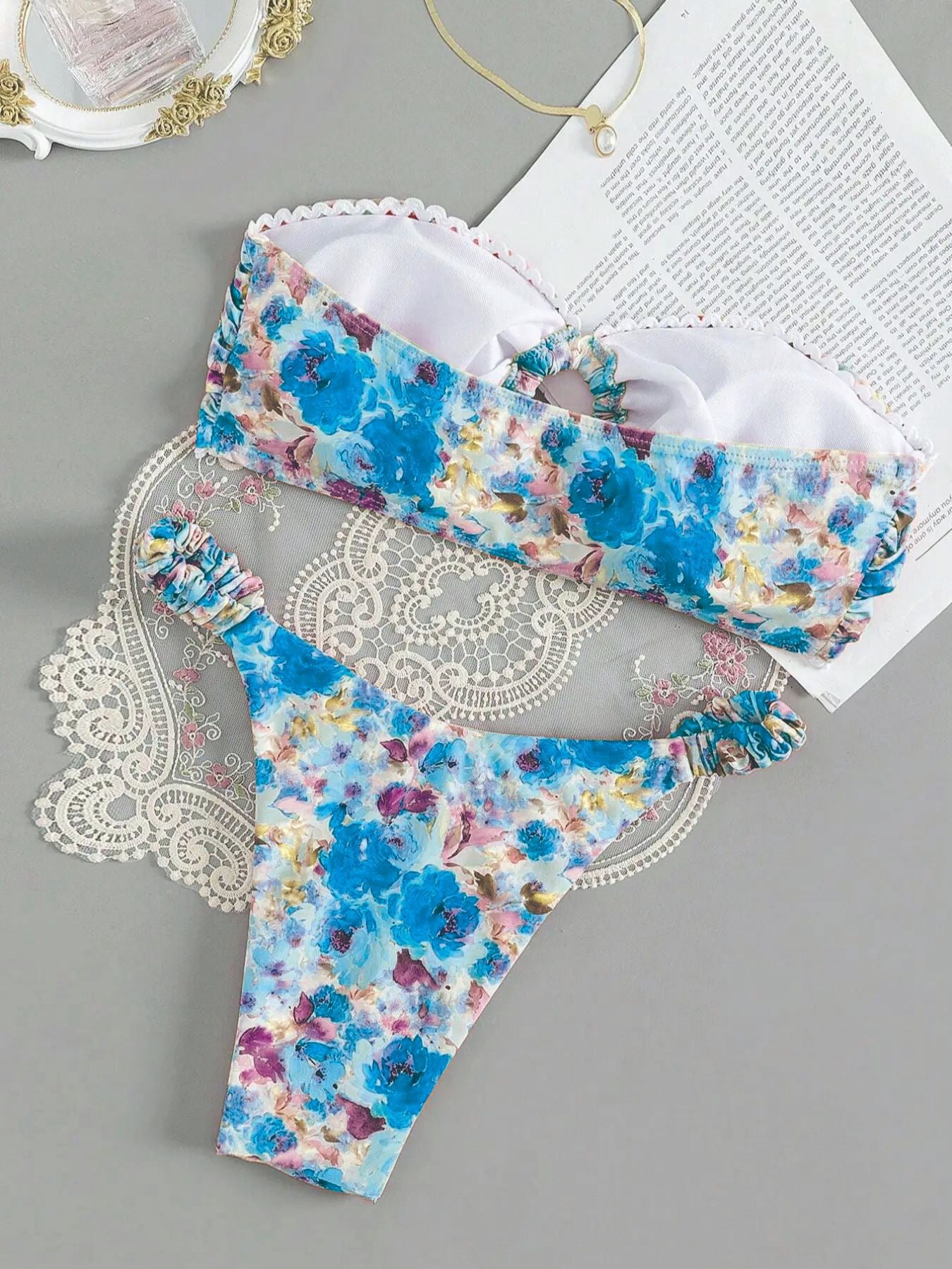 Flower Print Bikini Set