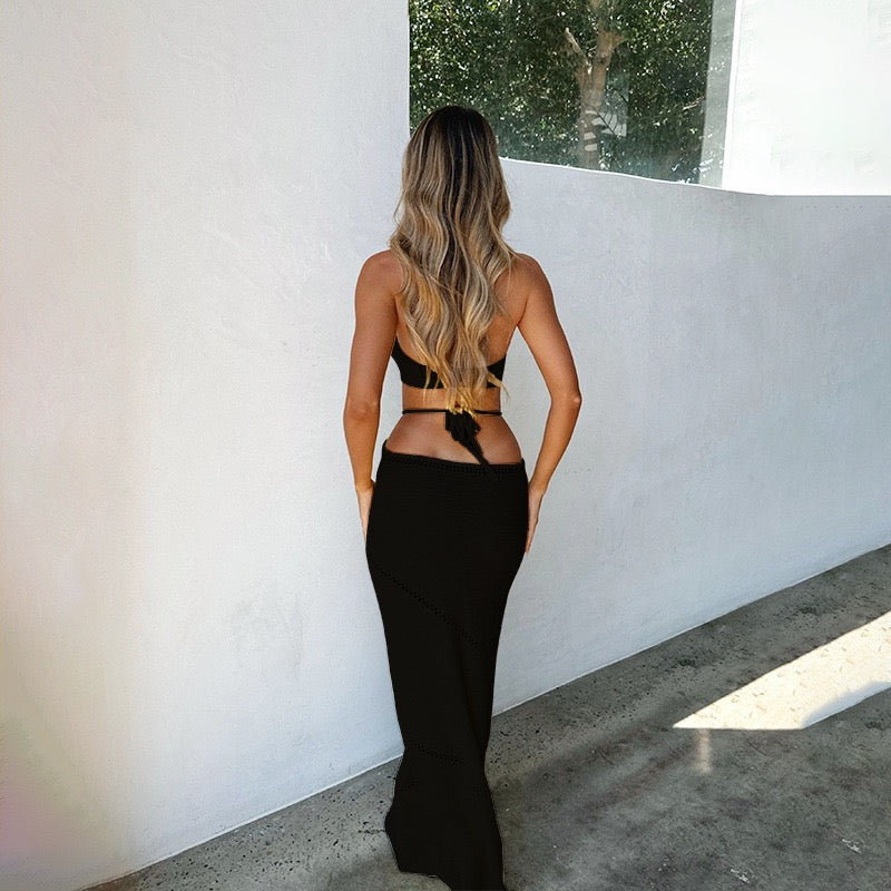 Knitted Cut Out Maxi Dress