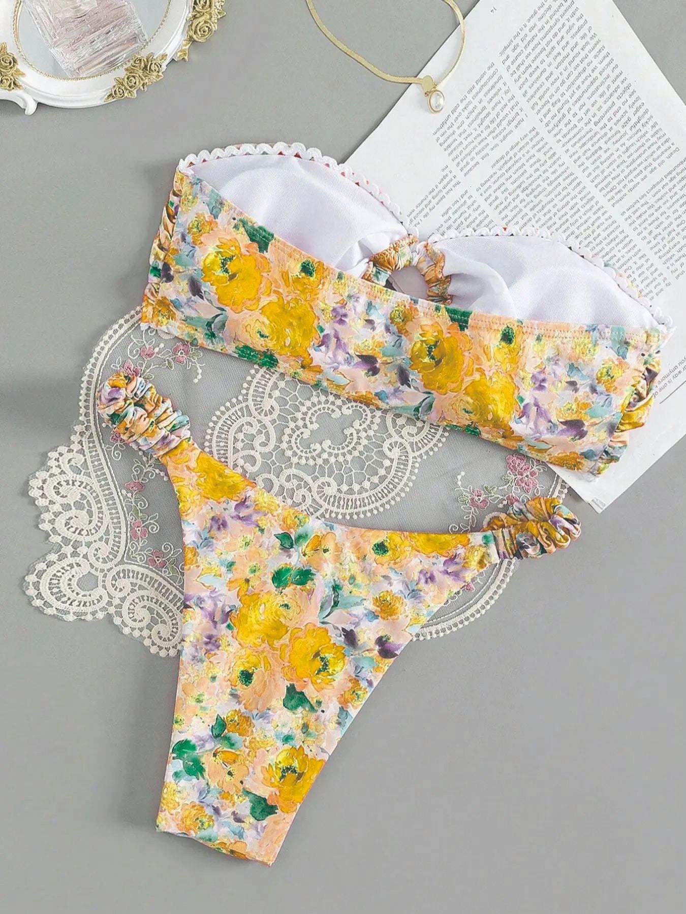 Flower Print Bikini Set