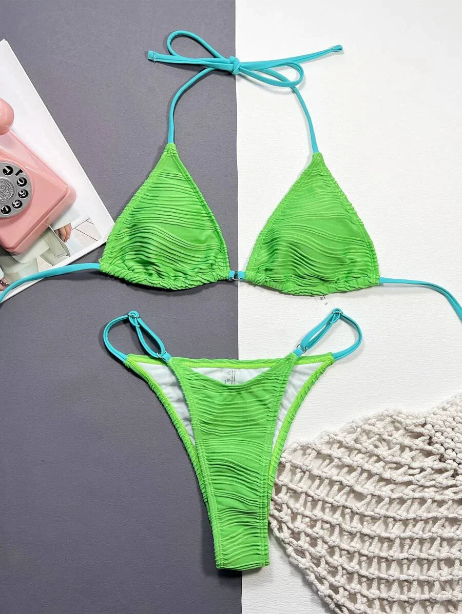 Textured Bikini Set