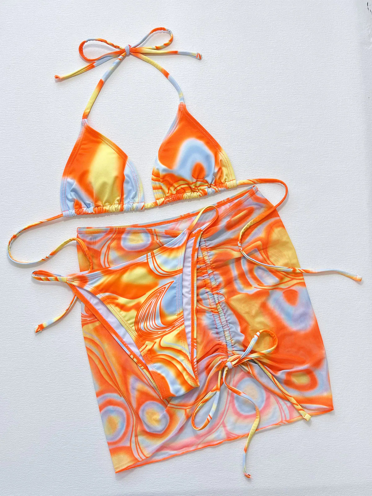 Ripple Print Bikini Set