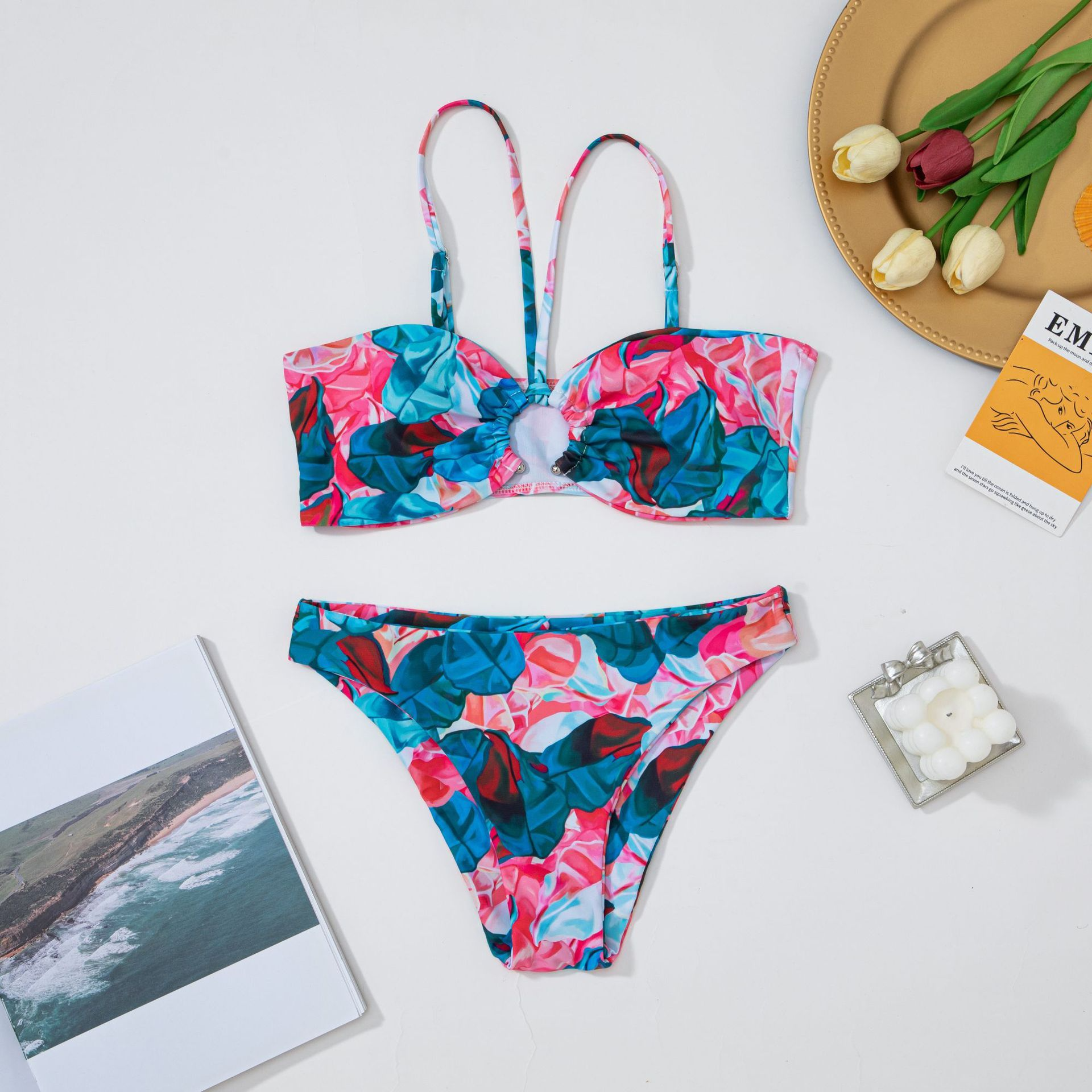 Leaf Print Bikini Set